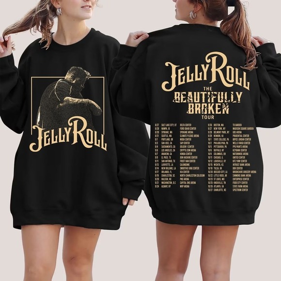 Lovebandtee Other - Jelly Roll The Beautifully Broken Tour 2024 2 Sided Sweatshirt